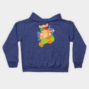 Skateboarding cat Kids Hoodie